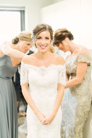 Bride in Stunning Wedding Gown Pre-Ceremony