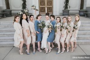 Hoopes Events | Lexie and Neil | Utah State Capitol | Salt Lake City Utah | Bride and Bridesmaids Posing Outside Bountiful Temple Lexie_Neil_Utah_State_Capitol_Salt_Lake_City_Utah_Bride_Bridesmaids_Posing_Outside_Bountiful_Temple.jpg