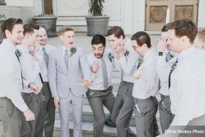 Hoopes Events | Lexie and Neil | Utah State Capitol | Salt Lake City Utah | Groom and Groomsmen Having Fun Outside Bountiful Temple Lexie_Neil_Utah_State_Capitol_Salt_Lake_City_Utah_Groom_Groomsmen_Having_Fun_Outside_Bountiful_Temple.jpg