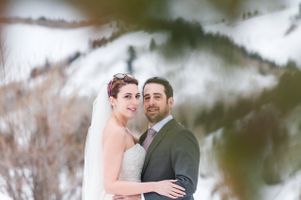 Ilana_Dave_Canyons_Resort_Park_City_Utah_Bride_Groom_Posing_on_Slopes.jpg