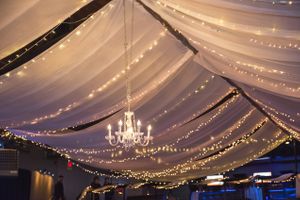Draped Ceiling with Hanging Chandelier Sizzling Platters 2015