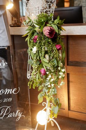 Hoopes Events | Utah Bride and Groom 2019 White Party | Snowpine Lodge | Alta Utah | Hanging, Accent-Lighted Floral Piece Utah_Bride_and_Groom_White_Party_2019_Snowpine_Lodge_Alta_Utah_Hanging_Accent_Lighted_Floral_Piece.jpg