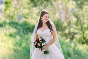 Mountain Backdrop Bridal Photo