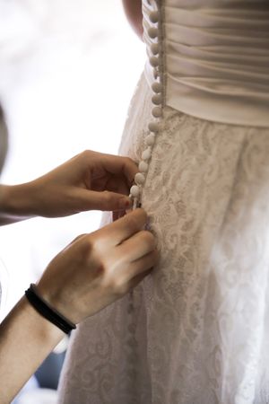 Buttoning Up the Dress! Preparations