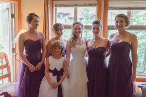 Bride and Bridesmaids Getting Ready
