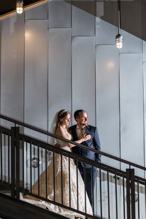 Hoopes Events | April and Matt | Legacy Lodge | Park City Mountain Resort | Park City Utah | Couple on Staircase Staring Into Distance April_Matt_Park_City_Legacy_Lodge_Park_City_Utah_Couple_Staircase.jpg