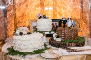 Skier Wedding Cake Reception