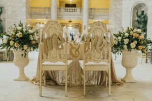 Mr. and Mrs. Sweetheart Table Reception Details
