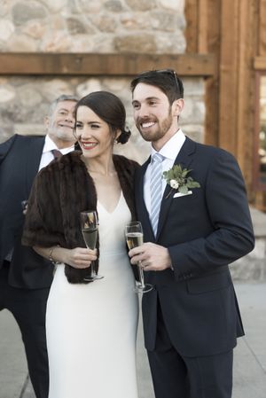 Couple at Outdoor Reception Bride and Groom