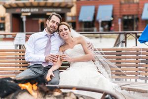 Ilana_Dave_Canyons_Resort_Park_City_Utah_Relaxing_in_Front_of_Fire_After_Skiing_in_Wedding_Dress_and_Suit.jpg