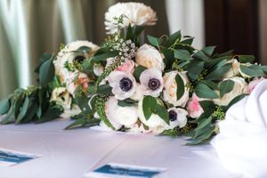 Hoopes Events | Ilana and Dave | Stein Eriksen Lodge | Deer Valley Resort | Park City Utah | Details | Reception | Pastel Centerpiece on Dinner Table Ilana_Dave_Stein_Eriksen_Lodge_Deer_Valley_Park_City_Utah_Details_Reception_Dinner_Table_Pastel_Centerpiece.jpg