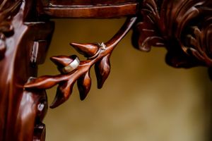 Hoopes Events | Shauna and Blake | Northampton House | American Fork Utah | Wedding Rings on Wood Leaf Carving Shauna_Blake_Northampton_House_American_Fork_Utah_Rings_Wood_Leaves.jpg