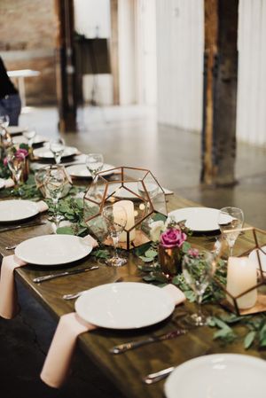 Elegantly-Set Wooden Tables Details