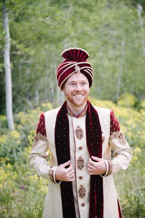 Hoopes Events | Reema and Spencer | Temple Har Shalom | Park City Utah | Groom Dressed in Traditional Indian Outfit Awaits the Arrival of the Bride Reema_Spencer_Temple_Har_Shalom_Park_City_Utah_Groom_Awaits_Bride.jpg