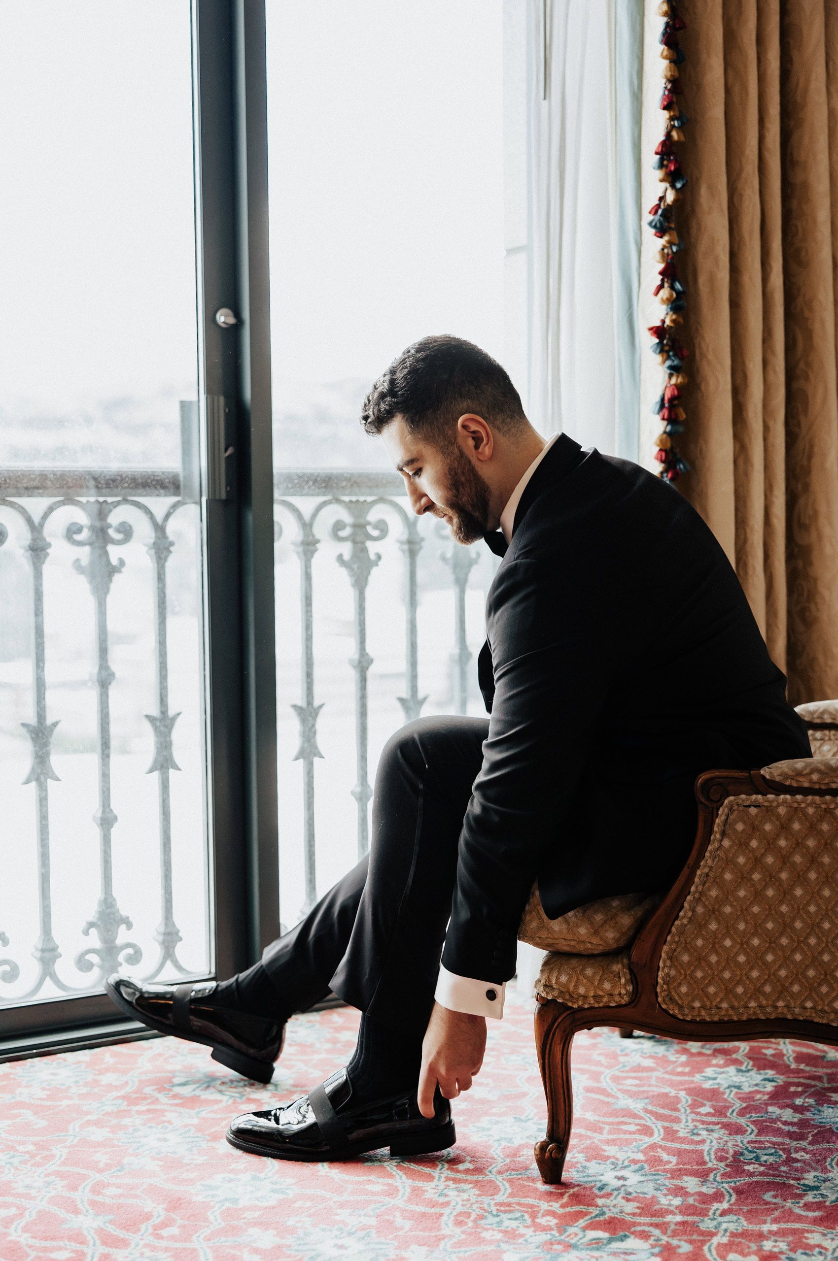 Groom Getting Ready