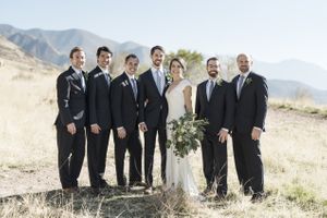 Couple with Groomsmen Bride and Groom