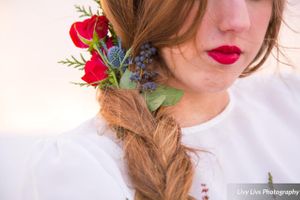 Hoopes Events | Saltair Wedding | Saltair Resort | Salt Lake City Utah | Styled | Bride With Floral Accents in Her Hair Salt_Air_Wedding_Shoot_Saltair_Resort_Salt_Lake_City_Utah_Detail_Bride_Floral_Hair_Accent.jpg