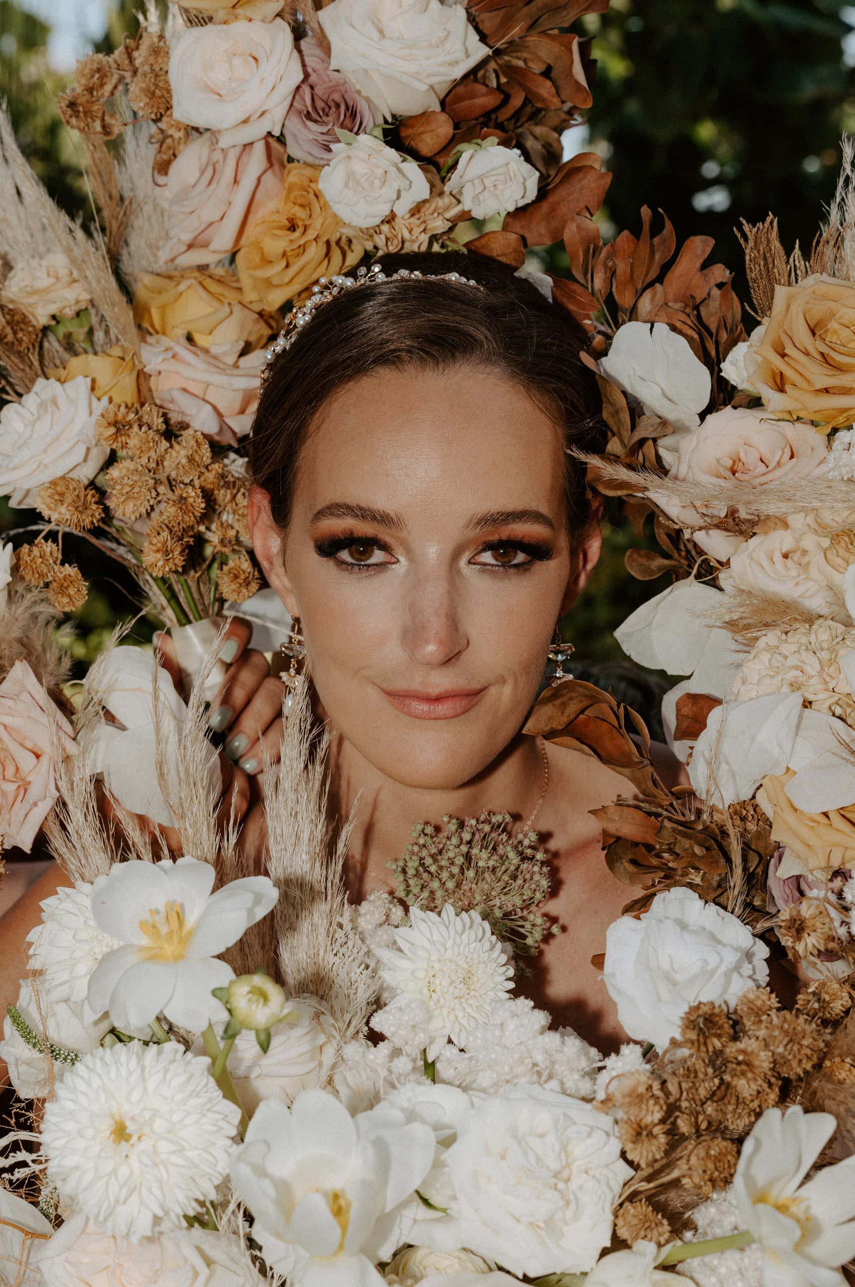Bride Surrounded by Florals Bride