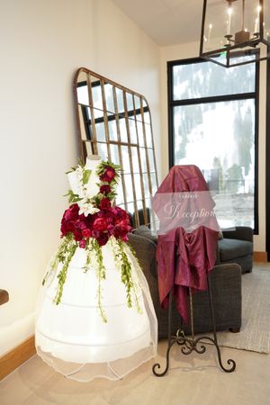 Live Floral Accented Gown Decor