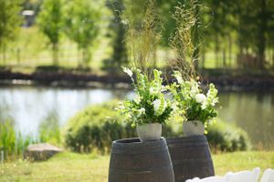 Hoopes Events | Chelsea and Walker | Red Cliff Ranch | Heber City Utah | Ceremony Backdrop of Wine Barrels and Potted Plants Chelsea_Walker_Red_Cliff_Ranch_Heber_City_Utah_Ceremony_Backdrop_Wine_Barrels_Potted_Plants.jpg