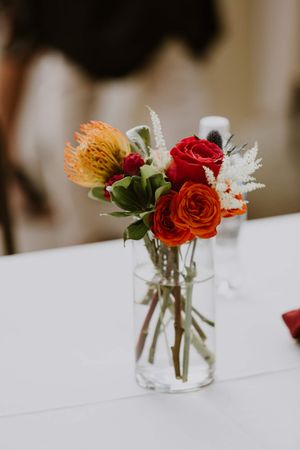 Peach and Red Roses Reception