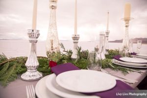 Hoopes Events | Saltair Wedding | Saltair Resort | Salt Lake City Utah | Styled | Candlesticks With Evergreen Runner Salt_Air_Wedding_Shoot_Saltair_Resort_Salt_Lake_City_Utah_Elegant_Table_Setting_Candlesticks_Evergreen_Runner.jpg