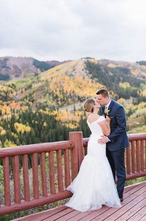 In Front of Majestic Mountain Background Couple