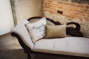 Swan Fainting Couch with Happily Ever After Pillow Details
