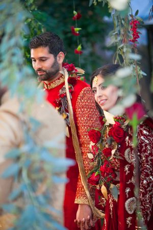 Reflective Bride and Groom Ceremony