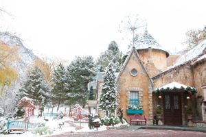 Snow-Covered Restaurant on Indian Couple's Wedding Day Pre-Ceremony