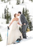 Ilana_Dave_Canyons_Resort_Park_City_Utah_Bride_Groom_Stolen_Kiss_on_Slopes.jpg