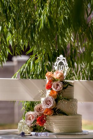 Hoopes Events | Natalie and Brad | South Jordan Utah | Wedding Cake with Flowers Draped Off Cake Natalie_Brad_South_Jordan_Utah_Flower_Draped_Wedding_Cake.jpg