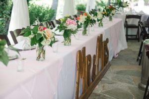 Hoopes Events | Claire and Scott | Millcreek Inn | Salt Lake City Utah | Mr. and Mrs. Head Table with Festive Spring Flower Centerpieces Claire_Scott_Millcreek_Inn_Salt_Lake_City_Utah_Head_Table_Mr_Mrs.jpg