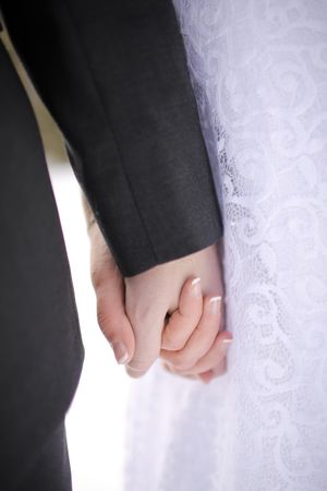 Clasped Hands Bride and Groom