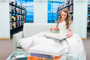 Hoopes Events | Katelyn and David | Park City Utah | Bride Studying a Book in the Library Katelyn_David_Park_City_Utah_Bride_Studying_Book_Library.jpg