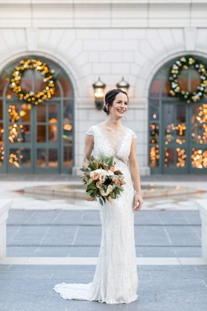 Bride Outside Hotel Pre-Ceremony