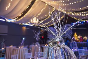 Mardi Gras Mask Centerpiece Sizzling Platters 2015