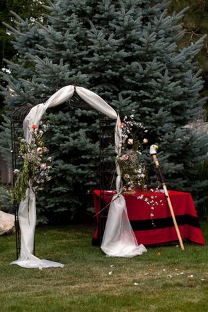 Hoopes Events | Natalie and Brad | South Jordan Utah | Arch Backdrop Decorated with Draping and Flowers Natalie_Brad_South_Jordan_Utah_Decorated_Arch.jpg