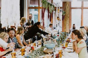 Old Italian Restaurant Inspired Decor Reception