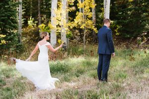 Bride Approaches First Look