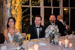 Hoopes Events | Julia and Mark | Silver Lake Lodge | Deer Valley | Park City Utah | Candlelit Head Table with Happy Couple Julia_Mark_Silver_Lake_Lodge_Deer_Valley_Resort_Park_City_Utah_Happy_Bride_Groom_Head_Table.jpg