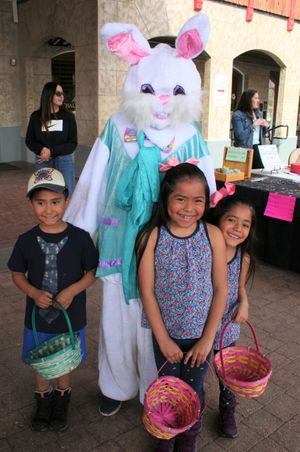 Young Egg Hunters with Easter Bunny Children's Activities