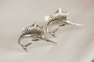 Groom's Sailfish Cufflinks Details