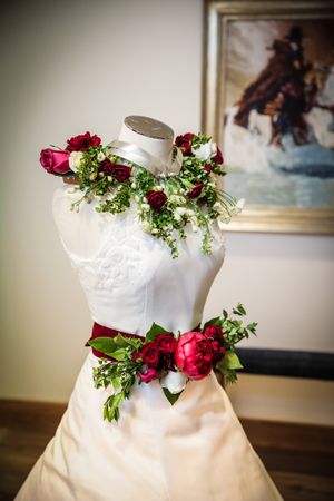 Live Floral Necklace and Sash Custom Decor