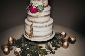 Naked Cake After Cake Cutting Reception