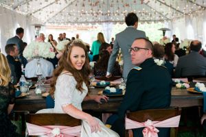 Hoopes Events | Katelyn and David | Park City Utah | Couple Seated at Reception Dinner Katelyn_David_Park_City_Utah_Couple_Seated_at_Reception_Dinner.jpg