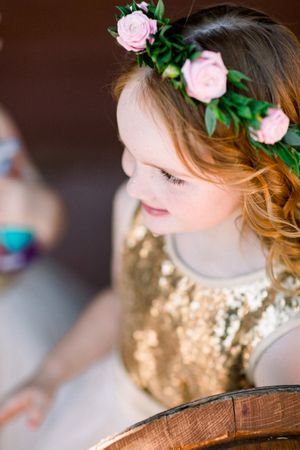 Flower Wreath on Flower Girl Ceremony