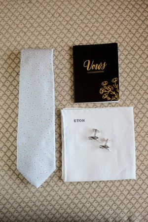 Groom's Vows Book, Tie and Cufflinks Details