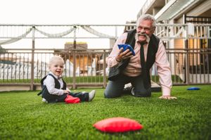 Playing Bean Bags with a Young Guest Reception