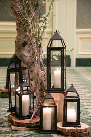 Candlelit Backdrop Detail Lanterns Ceremony Details